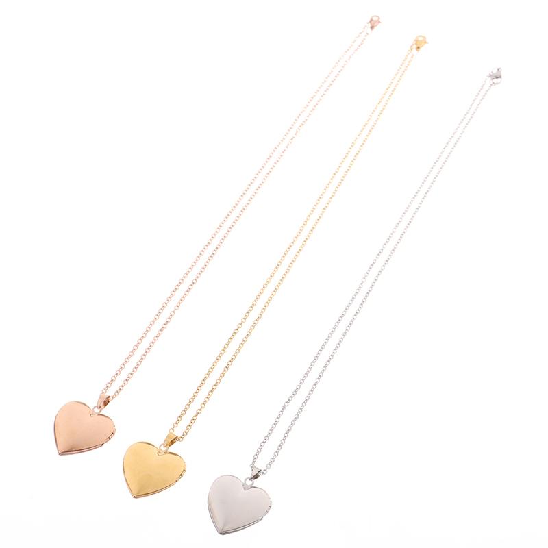 Love Heart Locket Pendants For Women Men Openable Photo Frame Picture Necklace