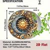 Солнце Луна 2D Плоское Настенное Искусство 8x8 Дюймов Круглый Алюминиевый Металлический Декор