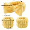 3 Pcs/set Fluffy Hairband Wristband, Solid Color Elastic Absorbent Bow Decor Headband Wristband For Washing Face & Makeup