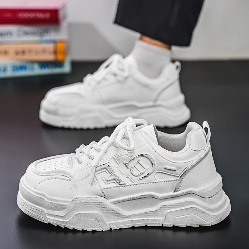 Весенняя мужская обувь, новые дышащие белые туфли, мужская модная универсальная обувь на толстой подошве, увеличивающая рост, спортивная обувь, повседневная обувь для серфинга, модная обувь