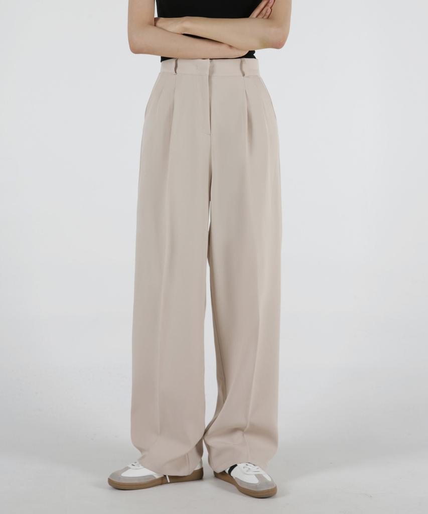 UMM Women'S Triple-Height Fitted Wide Straight Back Elastic Waist Slacks 5 Colors (B Type)