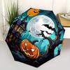 1pc Halloween Pattern Automatic Opening/Closing Folding Umbrella with 57 Ribs, Plastic Handle, Windproof Portable Sunshade Umbrella Hallowee
