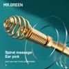 MR.GREEN Ear Wax Removal 360° Spiral Massage Ear Pick Ear Canal Cleaner Stainless Steel Flexible Design Ear Care Tools (Golden)