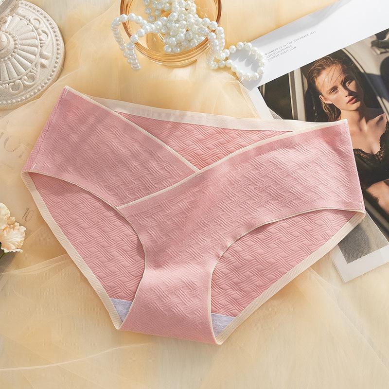 Женские трусы из модала с бахромой, жаккардовые трусы для беременных, бесшовные бактериостатические трусики для беременных с промежностью