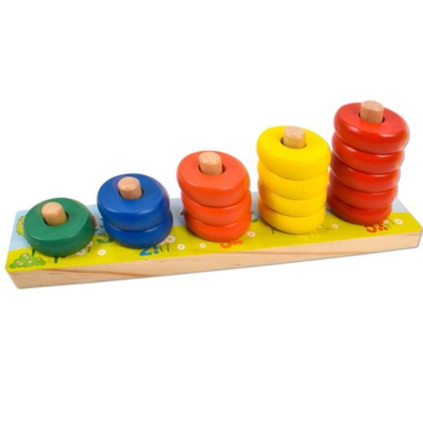 Woodbell Rainbow 5 Step Ring Stacking, разноцветные, набор из 1 штуки, корейские детские товары