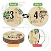 7pcs Cute Wooden Milestone Cards Jungle Animals Theme Announcement Sign  Baby