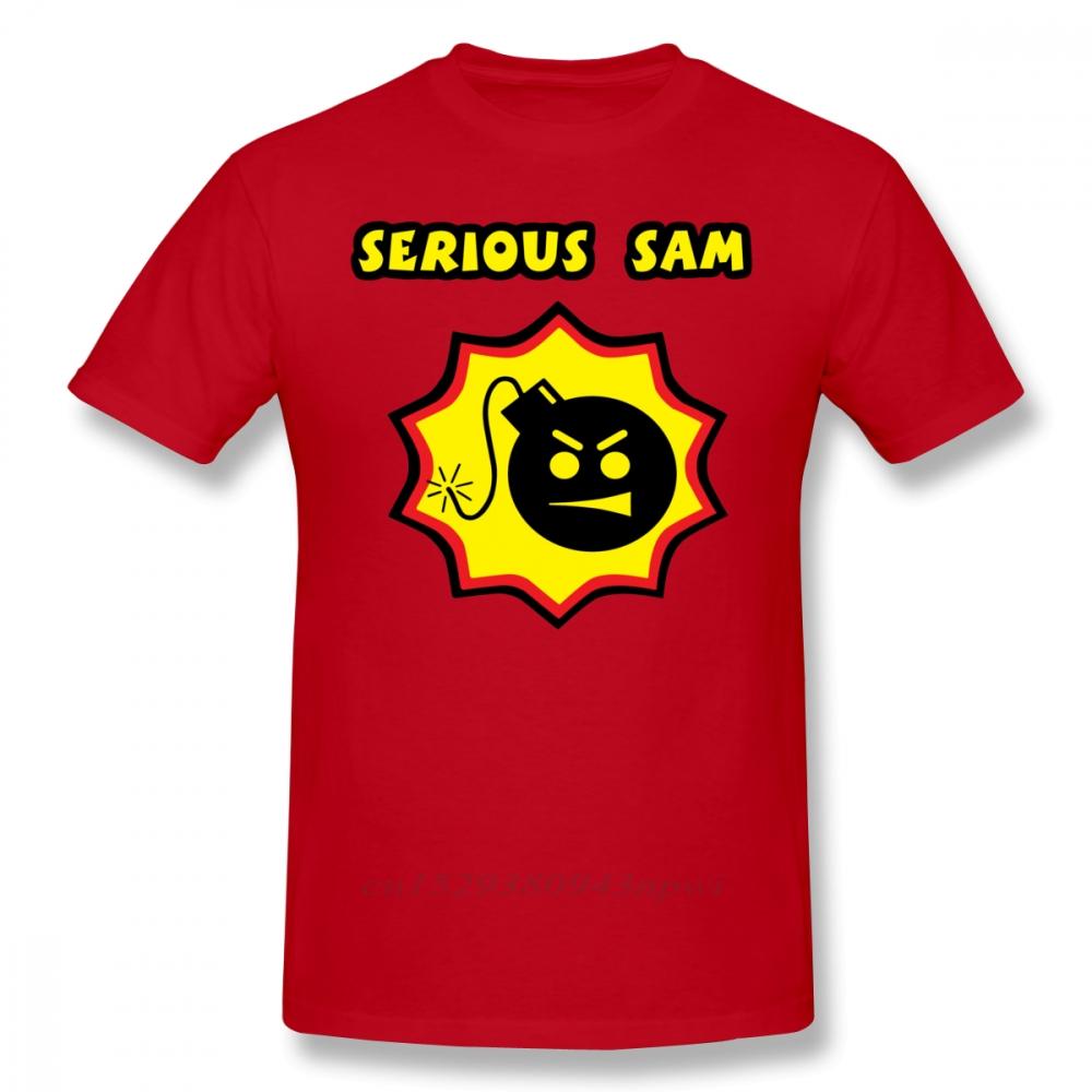 Футболка Serious Sam Реплика футболки Serious Sam 100% Хлопок Летняя футболка Мужская Милая с коротким рукавом Печатная футболка