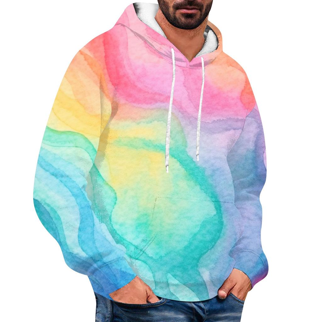 Men's Loose Printed Hooded Sweatshirt Men's Casual Fashion Sports Sweatshirt