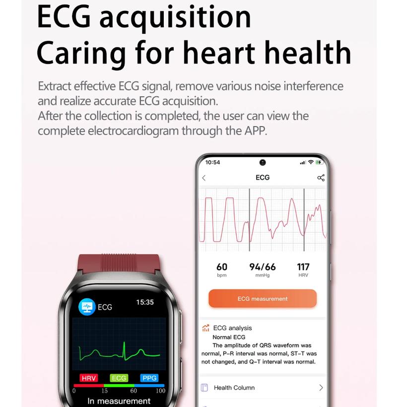 New AI Diagosis ECG Health Smart Watch Men Blood Pressure Lipid Uric Acid NFC Air Pump Airbag Health Smartwatches Women for IOS Android