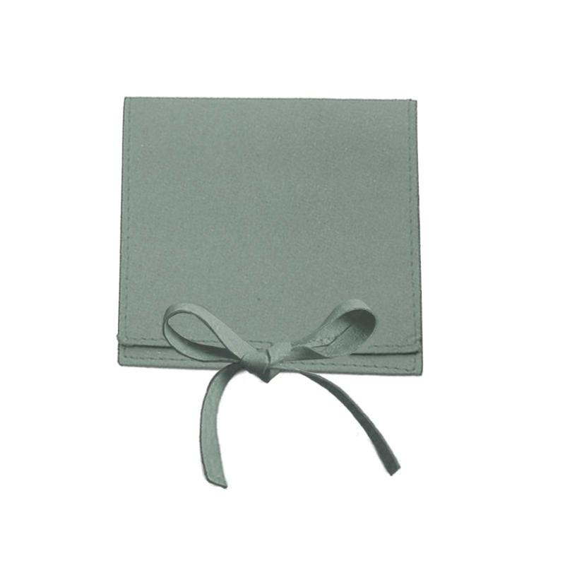 Jewelery Gift Bag Microfiber Jewellry Pouch with Ribbon Envelope Gift Packaging Organizer Bag for Earrings Necklace