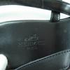 Excellent HERMES Sandals Harmony HMetal Leather Strap black leather Women 36.5 Used