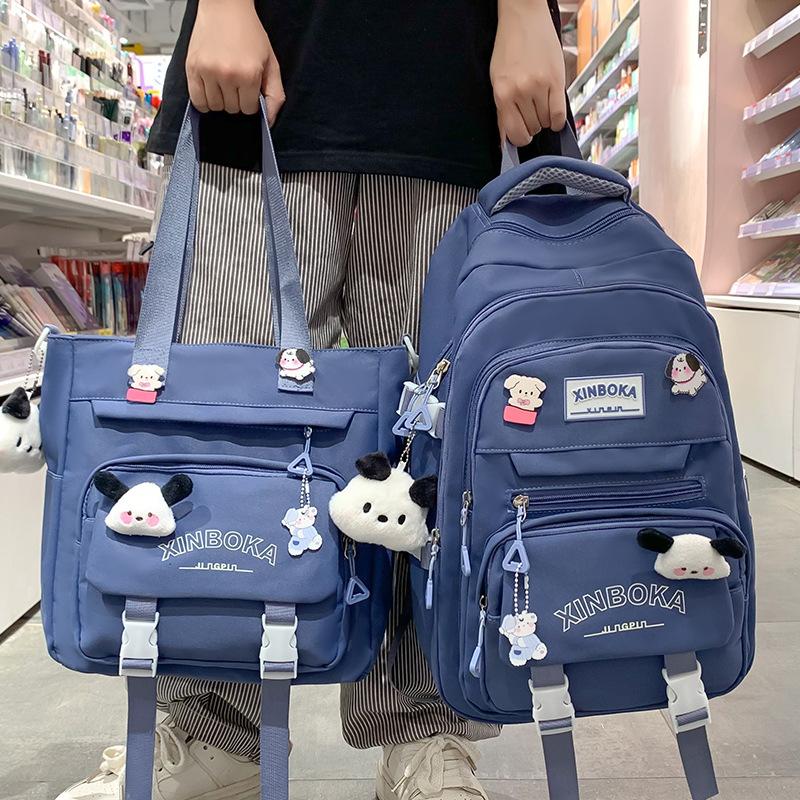 Школьные рюкзаки для студенток колледжа Простые и милые Большой вместимости для старшеклассниц и учениц средней школы Рюкзак из двух частей