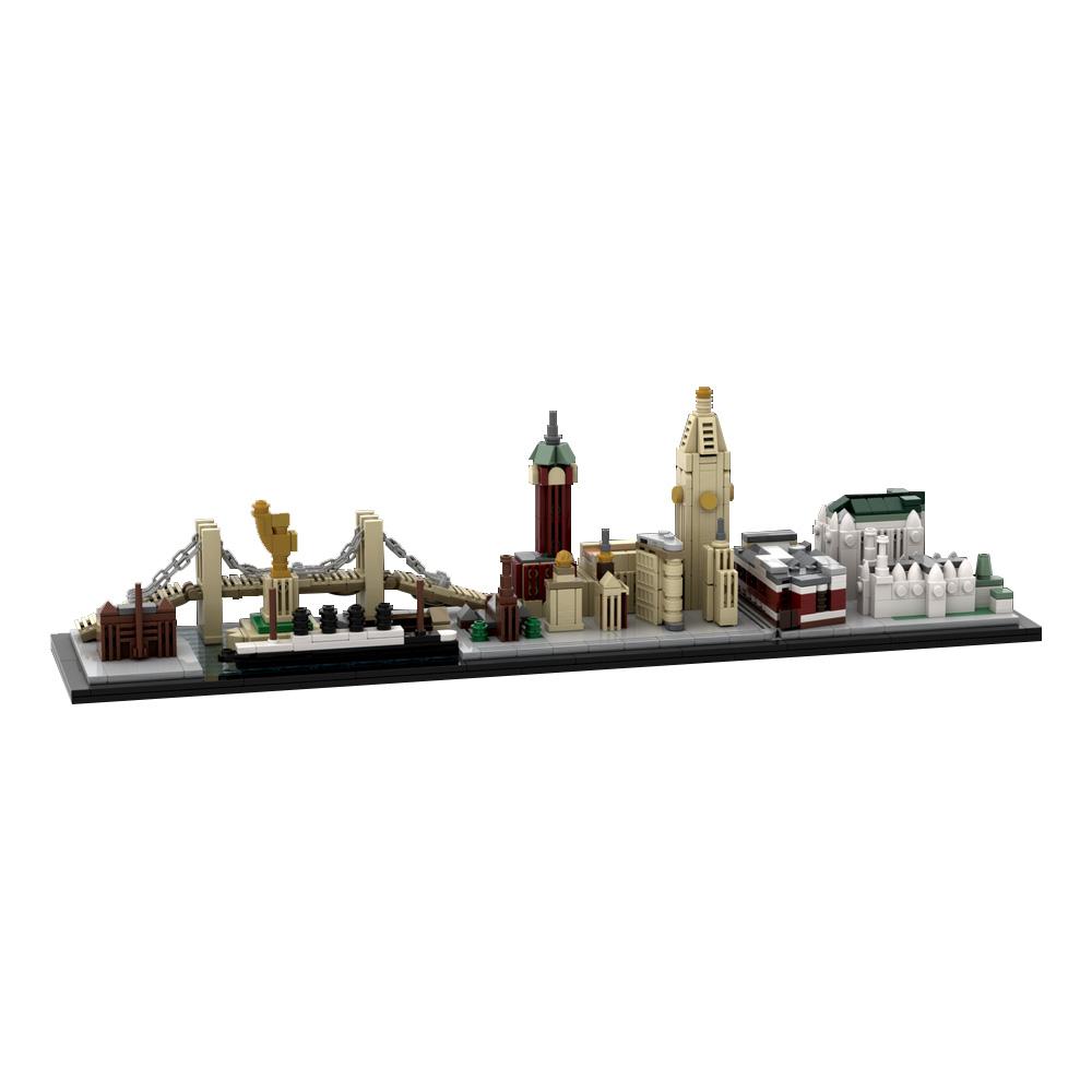 Gobricks MOC Городской пейзаж Нью-Йорка 1900-х годов Кубики Знаменитый городской пейзаж Нью-Йорка