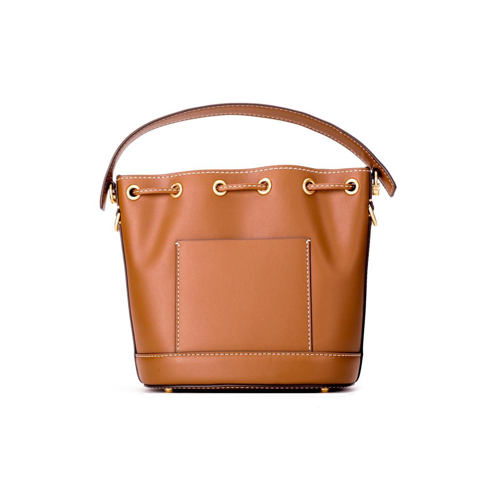 Tory Burch T Monogram Drawstring Bucket Bag With Detachable Shoulder Strap Women Bags Brown 80504-909
