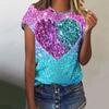 Футболка с 3D-принтом Love Heart, женская мода, свободная футболка, Harajuku, топы с коротким рукавом, футболки, подарок на День святого Валентина, футболка с круглым вырезом