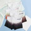 Men Boxer Briefs Letter Print Gradient Print Ice Silk Shorts Underwear with U-Convex Design Slim Fit High Elasticity Panties