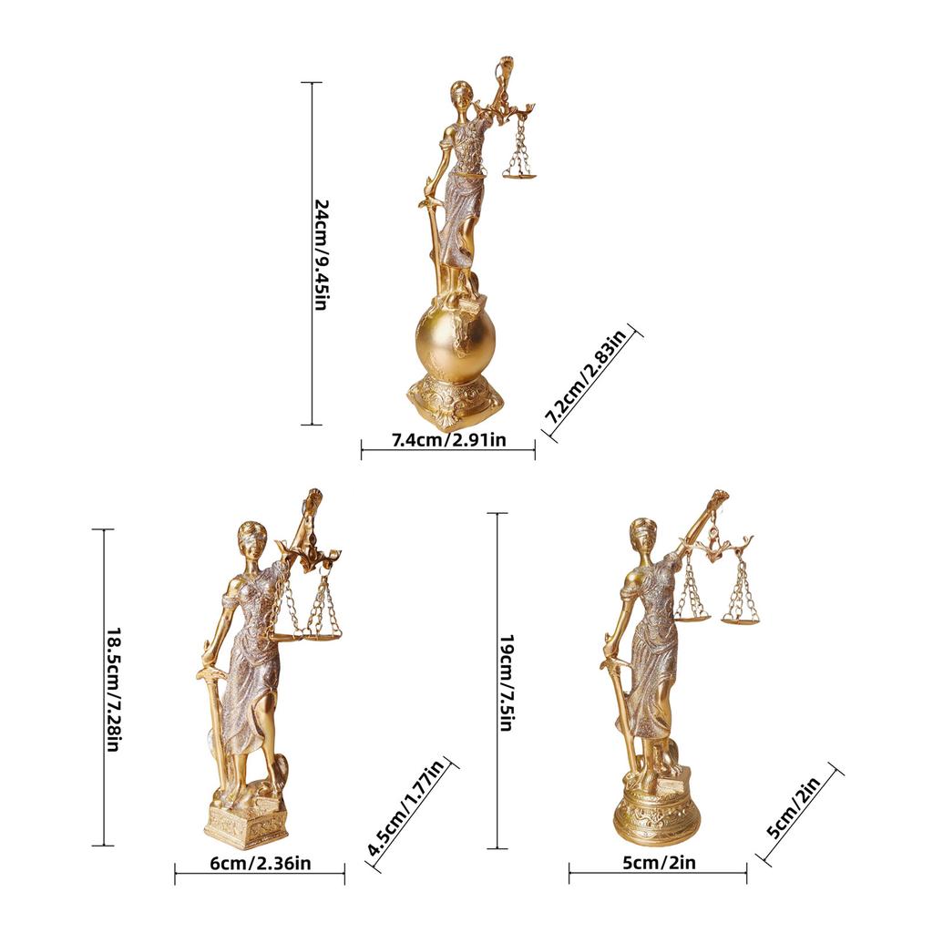 Blind Law Goddess Statue Resins Lady Justice Sculpture with Scale Greek Roman Fairness Figurine Ornament Gift for Lawyer