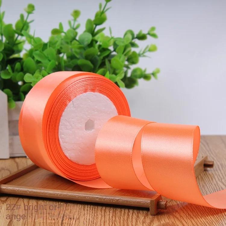 22 метра/рулон 4 см атласные ленты ремесла бант своими руками подарочная упаковка винно-красный оранжевый желтый зеленый синий фиолетовый черный серый золотой белый ленты