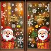 Pvc Christmas Festive Snowflake And Santa Static Stickers For Window Decoration