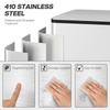 50L Dual Compartment Stainless Steel Bin, with Deodoriser Holders - Silver