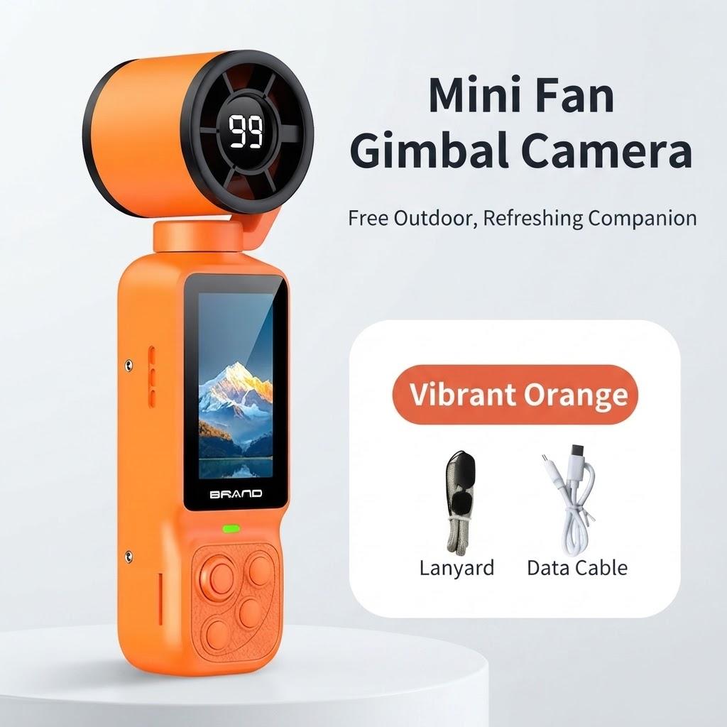2-in-1 4K Handheld Gimbal Camera & Portable Cooling Fan