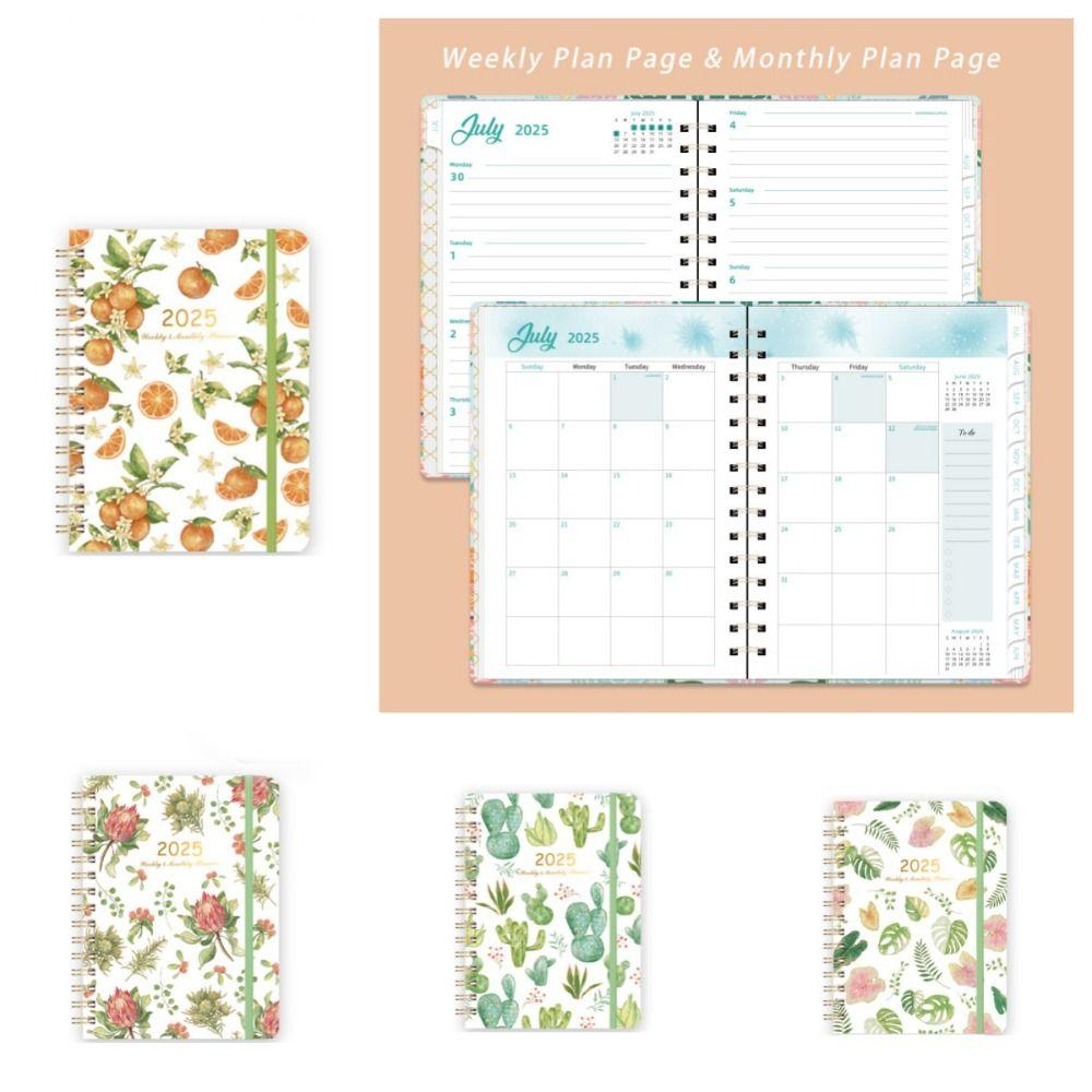 Monthly 2025 English Agenda Book Loose-leaf Coil A5 Schedule  Planner  School Stationery