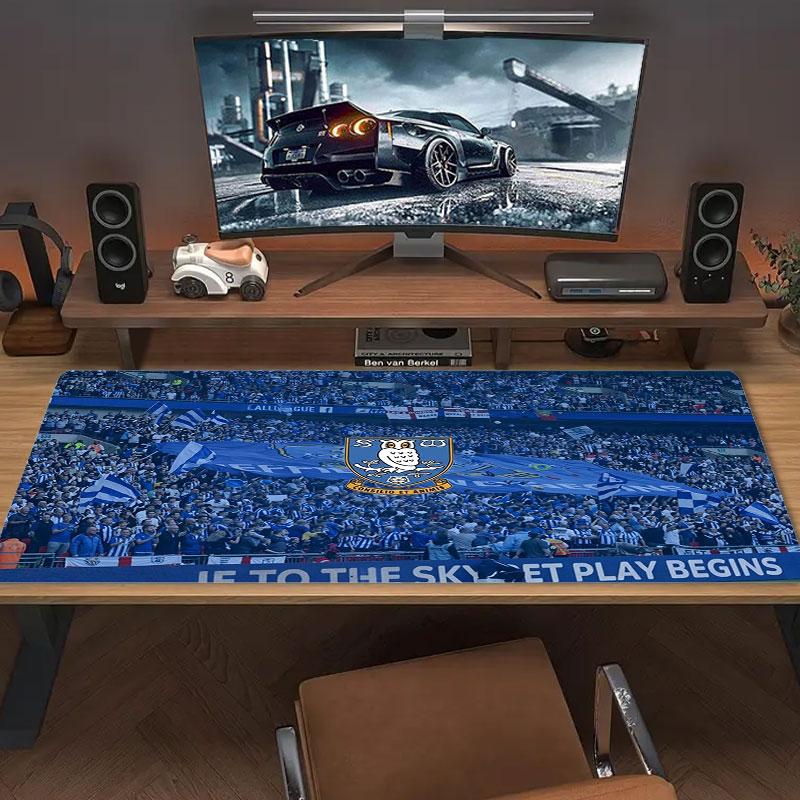 Логотип Sheffield Wednesday Большой Размер Коврик для Мыши Большой Коврик-Подушка для Игрового Стола Нескользящий для Ноутбука Планшета Большой Коврик для Мыши XXL Коврик Мини-ПК Игровой Коврик С зафиксированным краем