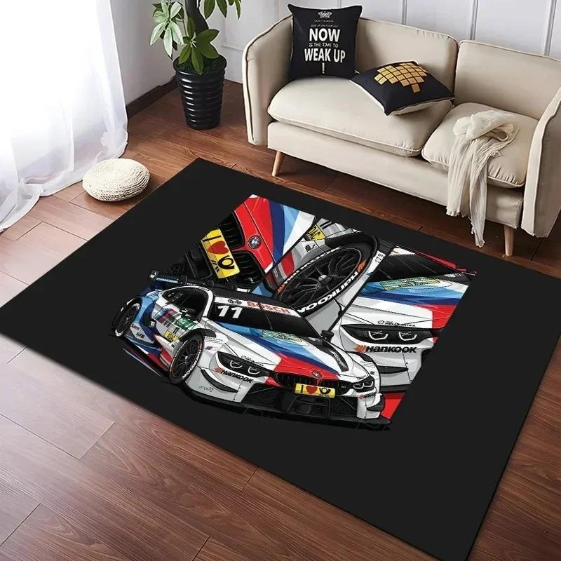 Racing Car Pattern Carpet for Man Cave Bedroom Living Room Home Sofa Decoration Washable Rug Kid Play Decor Floor Big Size Mat