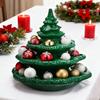 Yousheng Deviled Egg Christmas Tree Decorative Deviled Egg Platter Green Resin Xmas Tree Shape Reusable Holiday Egg Holder for Deviled Eggs Festive
