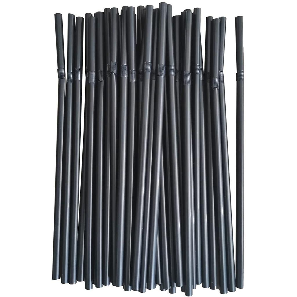 50-3000Pcs Flexible Kunststof Straws For Juice Cocktail Drinking Straws Black Kitchen Party Pajitas Plastique Straw