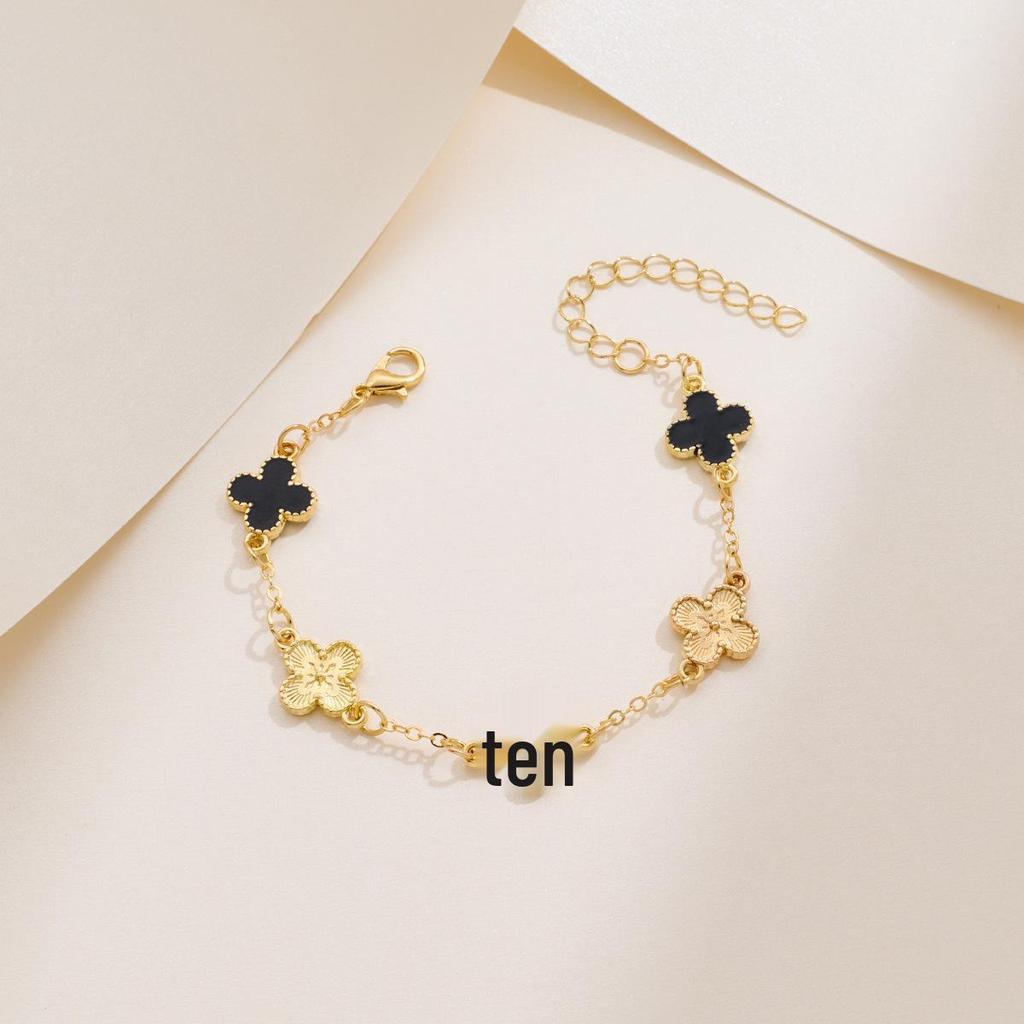 Красочный браслет-клевер с пятью лепестками, роскошное украшение ручной работы