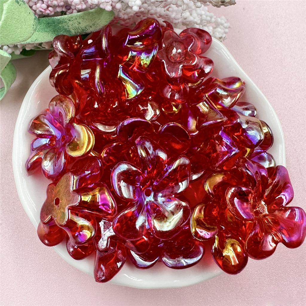 Творческий нерегулярный для сережек прозрачный большой цветок бусины акриловые модные УФ-цвет 21.4*23.6 мм DIY материалы ручной работы ожерелья ювелирные изделия маркировка