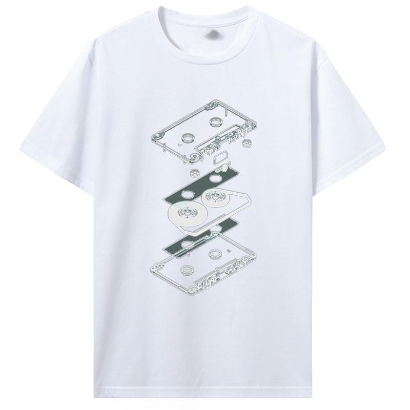 Смешные Футболки с Графикой Аудиокассеты Взрыв Streetwear Ретро DJ MC Музыкальный Плеер CD Подарки на День Рождения Летний Стиль Футболка