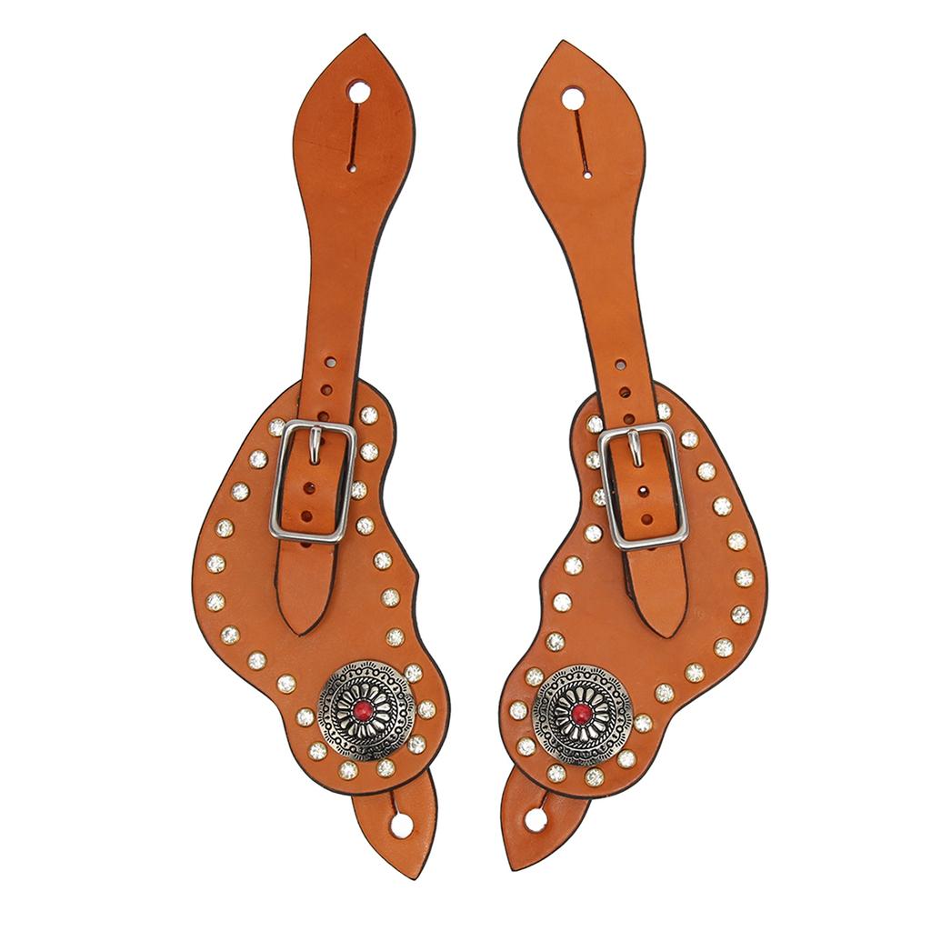 Spur Strap Artificial Leather Adjustable Western Spur Strap with Buckle for Horse Riding Equipment