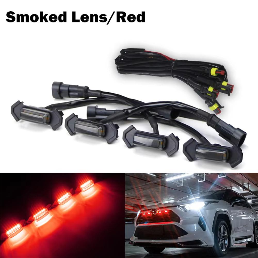 Amber / White / Red LED Raptor Style Front Grille Light w/ Wiring Harness Assemblies For Toyota Tacoma w/TRD Pro Grill 2016-up