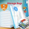 1-5 шт. Вакуумные пакеты для хранения с ручным насосом Многоцелевые пластиковые прямоугольные пакеты с застежкой-молнией Органайзер для экономии места