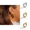 Трендовые металлические серьги-кольца из меди для женщин, простой и элегантный дизайн в золотом и серебряном цвете