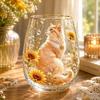 Transparent Hummingbird Joy Tea Cup Gold Rimmed Coffee Cup Creative Garden Glass Tea Cup
