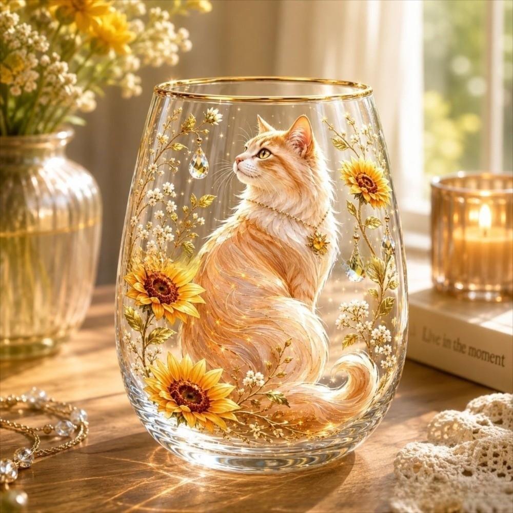 Transparent Hummingbird Joy Tea Cup Gold Rimmed Coffee Cup Creative Garden Glass Tea Cup