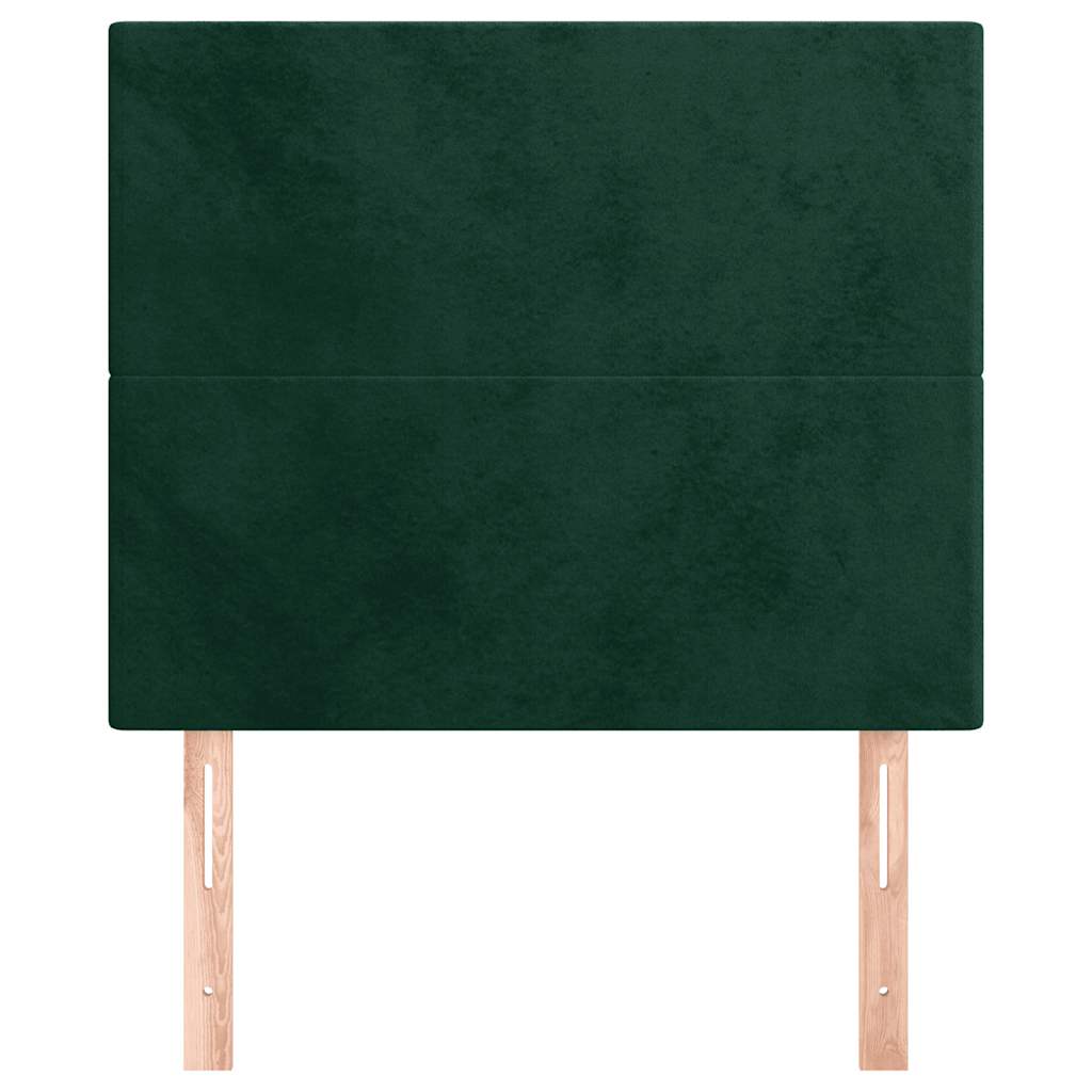 Vidaxl Zagłówki Do Łóżka, 2 Szt, Ciemnozielony, 100X5X78/88Cm, Aksamit