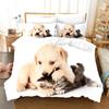 Lovely Animal Dogs Cats Pets Comfortable Duvet Quilt Cover Pillowcase Bedding Set Children Bedroom Decoration Home Textile
