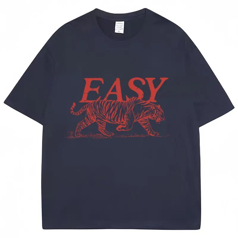 Funny Easy Tiger Meme Print T Shirt Unisexs Womens Fashion Personality TShirt High Quality Loose Casual Tee Shirts