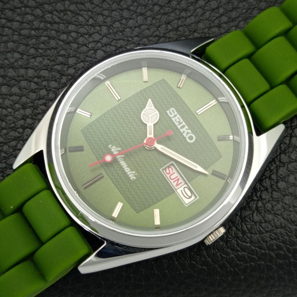 ОТРЕСТАВРИРОВАННЫЕ ВИНТАЖНЫЕ МУЖСКИЕ АВТОМАТИЧЕСКИЕ ЧАСЫ SEIKO 6309A ЯПОНИЯ ЗЕЛЕНЫЙ ЦИФЕРБЛАТ a443201-1
