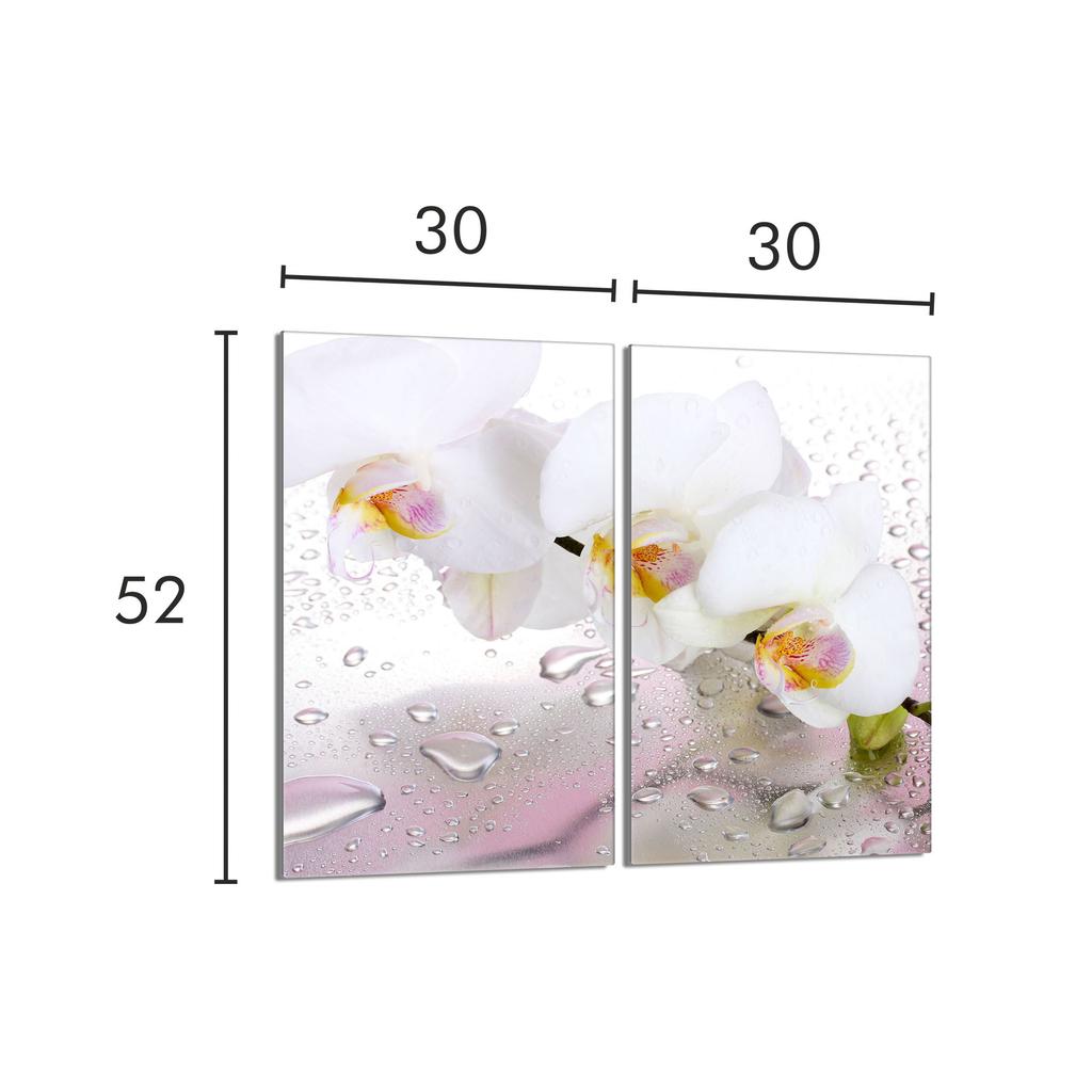 Szklana płyta ochronna na kuchenkę 2x30x52 Orchidea