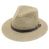 Летняя жесткая полая черная ременная соломенная шляпа легкая повседневная британский стиль джазовый ансамбль праздничная шляпа