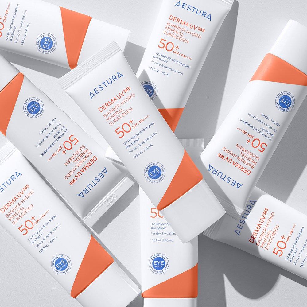 Aestura Derma UV365 Barrier Moisture Неорганический солнцезащитный крем 40 мл x 2