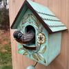Кинетическое искусство Скворечник Настенный декор Животное в доме Настенное украшение Уличное Садовое Настенное искусство для Фермерского дома Дом Комната Двор Патио Веранда