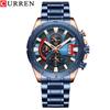 CURREN New Top Men's Watches Trendy Men's Waterproof Watches Six -needle Chronograph, Multi -functional Fashion Stream Steel Belt Watch