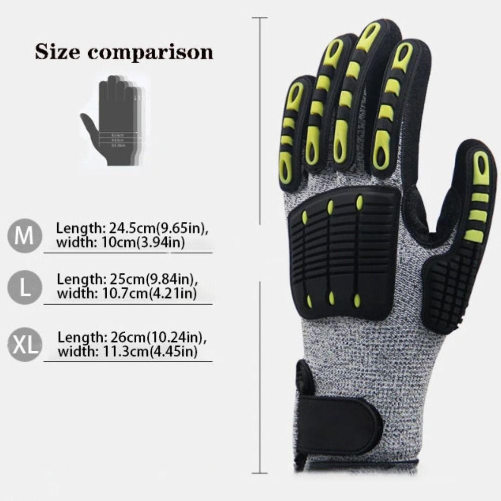 Shock Absorbing Mechanical TPR Gloves Nitrile Dipped Palm Oil-proof Anti Cutting Gloves TPR Material Impact Protection