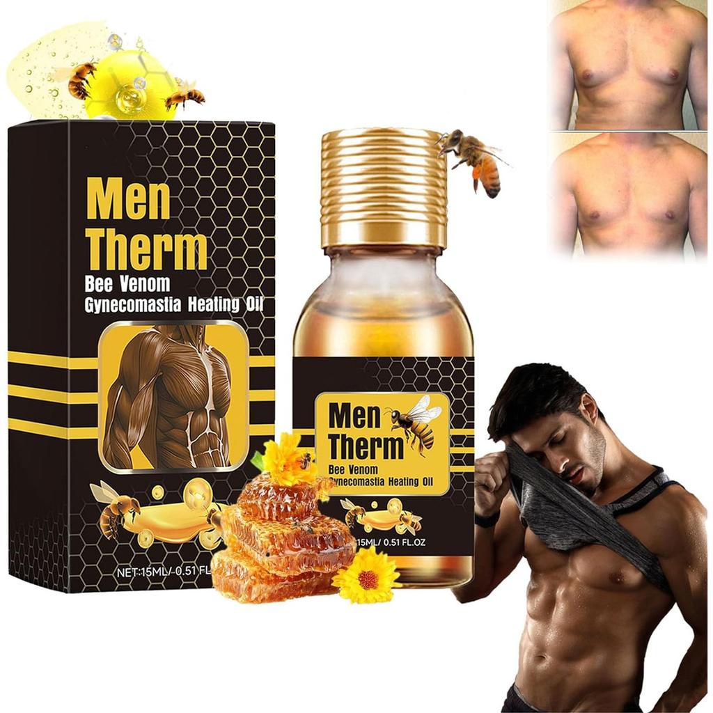 Bee Gynecomastia Heating Oil, Best Men Bee Oil, Men Oil, Men Bee Oil, Gynecomastia Tightening Oil For Men 15ml